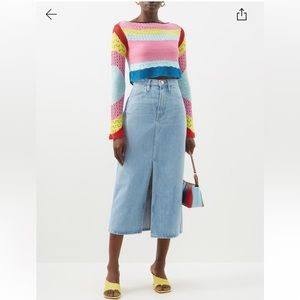 Never worn! STAUD Limousine Mixed Knit Crop Sweater